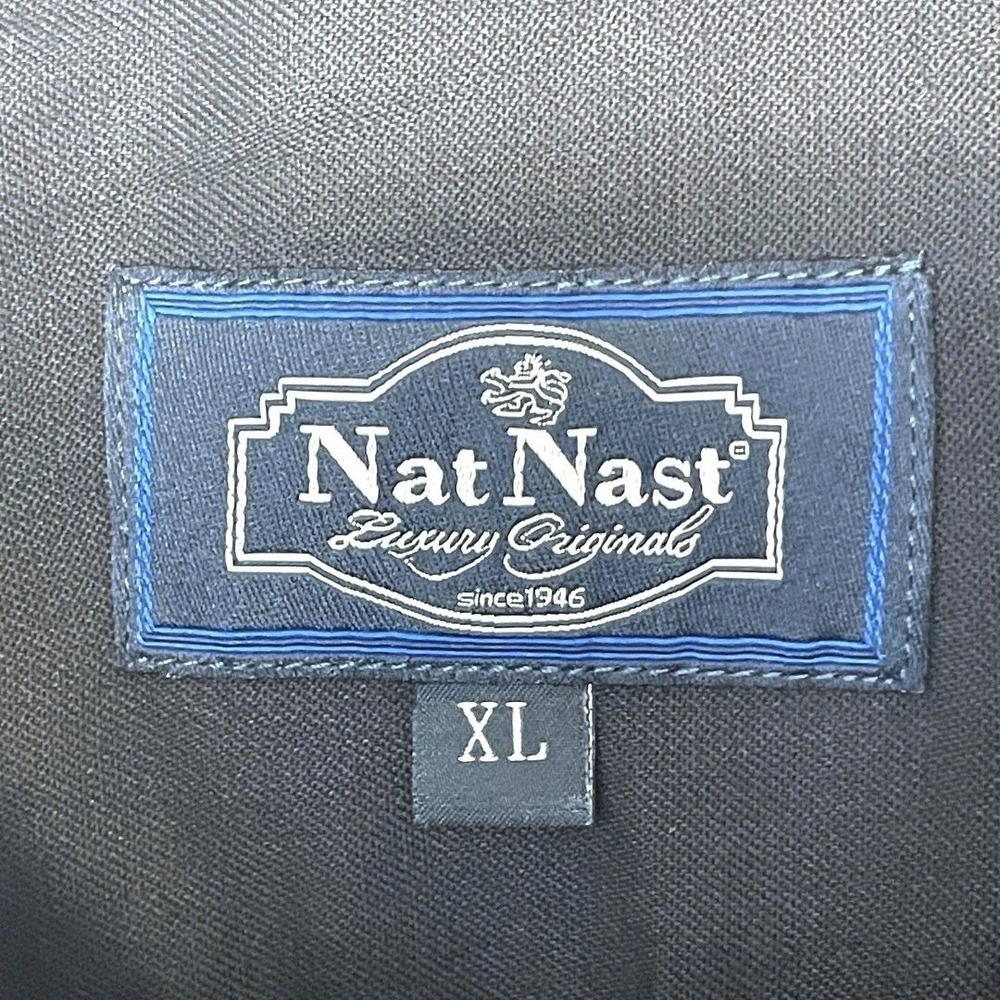 Nat Nast Silk Blend Shirt Camp Short Sleeve Mens XL Brown Palm Print Tropical - Picture 6 of 11
